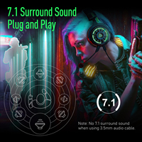 EKSA przewodowy zestaw słuchawkowy Gamer 7.1 Surround słuchawki gamingowe na PC/Xbox/PS4 z mikrofonem ENC Call słuchawki z redukcją szumów E5000 Pro 3
